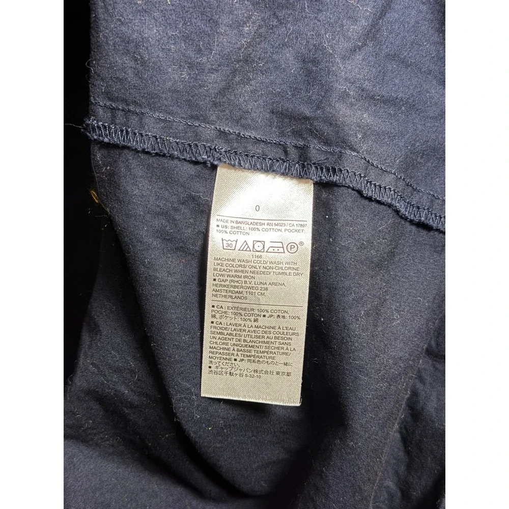 Banana Republic Navy Blue Cotton Pleated Midi Skirt Pockets Size 0